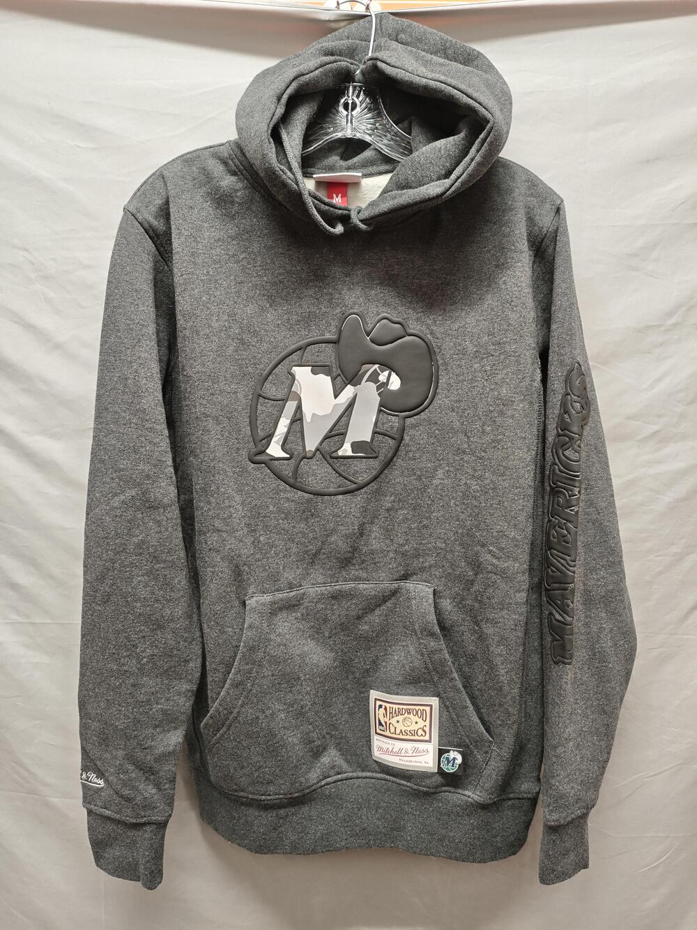 Dallas Mavericks Hoodie Mens Medium Gray NBA Basketball Mitchell & Ness Camo